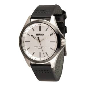 HUGO Analógové hodinky '#Complete'  čierna / strieborná / biela