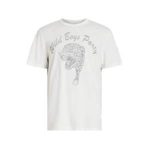 AllSaints Tričko 'WILD BOYS'  sivá melírovaná / biela