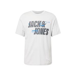 JACK & JONES Tričko 'BLACK'  modrá / sivá / svetlosivá / biela