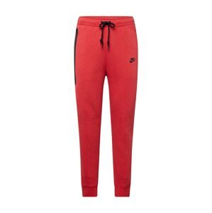 Nike Sportswear Nohavice 'TECH FLEECE'  červená melírovaná / čierna