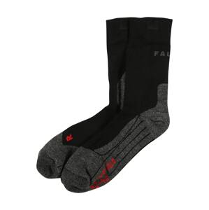 FALKE Športové ponožky 'RU3'  tmavosivá / ohnivo červená / čierna