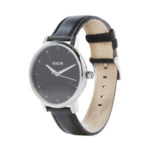 Nixon Analógové hodinky 'Kensigton Leather'  čierna / strieborná