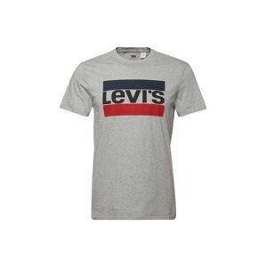 LEVI'S Tričko 'SPORTSWEAR LOGO GRAPHIC GREYS'  modrá / sivá melírovaná / červená