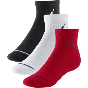 Jordan Športové ponožky 'Quarter'  červená / čierna / biela