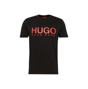 HUGO Tričko 'Dolive'  červená / čierna