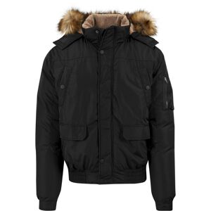Urban Classics Zimná bunda  hnedá melírovaná / čierna