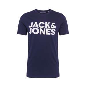 JACK & JONES Tričko  tmavomodrá / biela