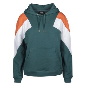 Urban Classics Sweatshirt  biela / tmavozelená / oranžová