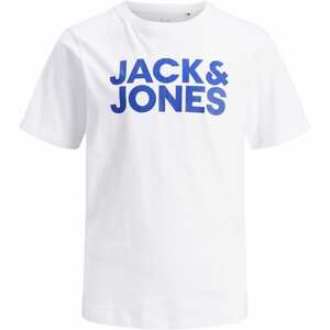 Jack & Jones Junior Tričko 'ECORP'  modrá / biela