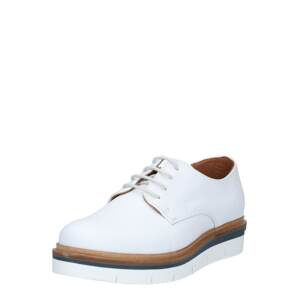 Bianco Šnurovacie topánky 'Stela'  svetlohnedá / biela