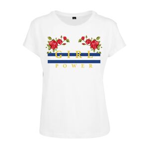 Merchcode Tričko 'Girl Power'  biela / kráľovská modrá / limetková / čerešňová / svetlozelená