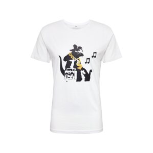 Mister Tee Shirt  'Banksy HipHop Rat'  biela / čierna / limetková