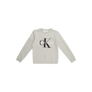Calvin Klein Jeans Mikina  sivá melírovaná / čierna / biela