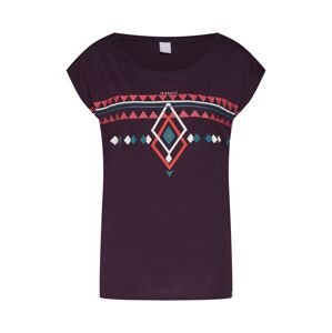 Iriedaily T-Shirt 'Hopi'  baklažánová / ohnivo červená / tyrkysová