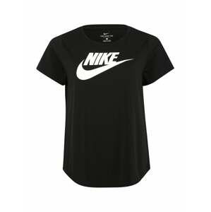 Nike Sportswear Tričko 'W NSW TEE ESSNTL FUTURA PLUS'  čierna / biela