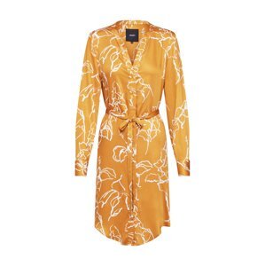 OBJECT Košeľové šaty 'JANJA'  zlatá žltá / biela