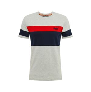 Superdry Shirt  tmavomodrá / svetlosivá / červená