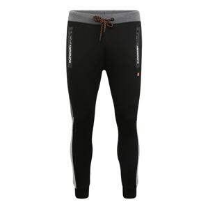 Superdry Športové nohavice  čierna / sivobéžová