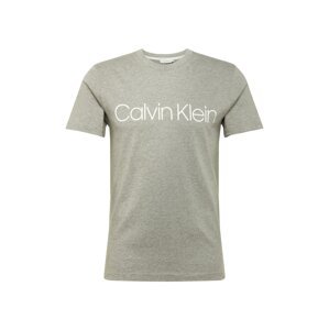 Calvin Klein Tričko  sivá melírovaná / biela