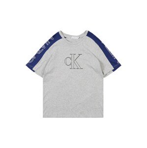 Calvin Klein Jeans Tričko 'COLOUR BLOCK LOGO SS'  sivá melírovaná