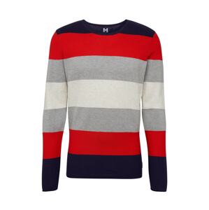 Hailys Men Sveter 'Sweater Finn'  červená / námornícka modrá / sivá
