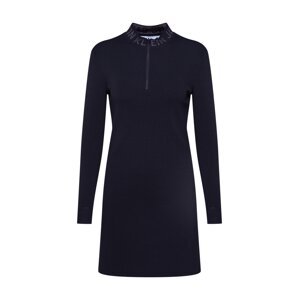 Calvin Klein Jeans Šaty 'NECK LOGO FITTED SWEATER DRESS'  čierna