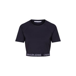 Calvin Klein Jeans Tričko 'LOGO ELASTIC MILANO TOP'  čierna