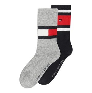 TOMMY HILFIGER Ponožky  námornícka modrá / sivá melírovaná / červená / biela
