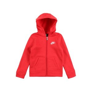 Nike Sportswear Tepláková bunda 'Club'  červená / biela