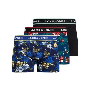 JACK & JONES Boxerky  tmavomodrá / hnedá / čierna / šedobiela