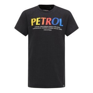 Petrol Industries Tričko  čierna / žltá / biela / modrá / lososová