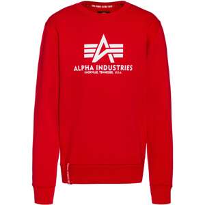 ALPHA INDUSTRIES Sweatshirt  červená / biela