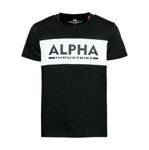 ALPHA INDUSTRIES T-Shirt  čierna / biela
