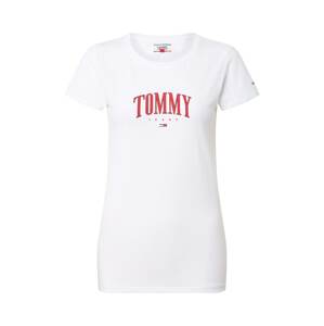 Tommy Jeans Tričko 'TJW TOMMY SCRIPT TEE'  biela / červená