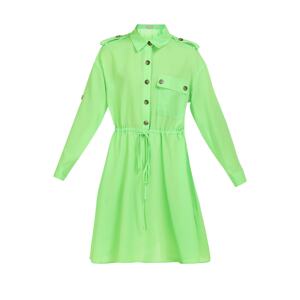 MYMO Košeľové šaty  neónovo zelená
