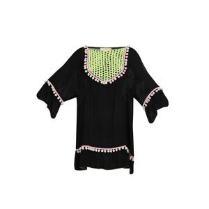 MYMO Plážové šaty  kiwi / čierna / pastelovo ružová