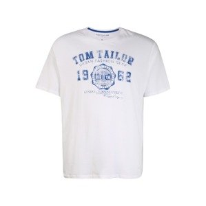TOM TAILOR Men + Tričko  biela / modrá
