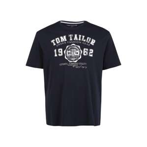 TOM TAILOR Men + Tričko  námornícka modrá / biela