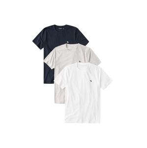 Abercrombie & Fitch Tričko  sivá / námornícka modrá / biela