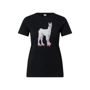 Iriedaily T-Shirt 'Rolama'  čierna / béžová / ružová / svetlofialová