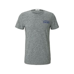 TOM TAILOR T-Shirt  sivá melírovaná / tmavomodrá