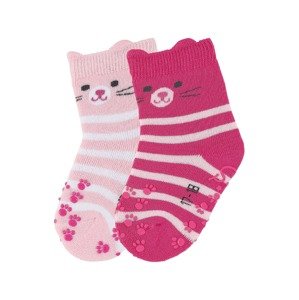 STERNTALER Ponožky 'Katze'  ružová / tmavoružová / čierna / biela