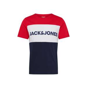 JACK & JONES Tričko  námornícka modrá / grenadínová / biela