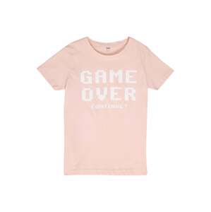 Mister Tee Shirt 'Game Over'  pastelovo ružová / biela