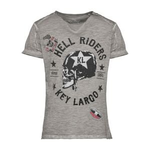 Key Largo Tričko 'HELL RIDERS'  sivobéžová / čierna