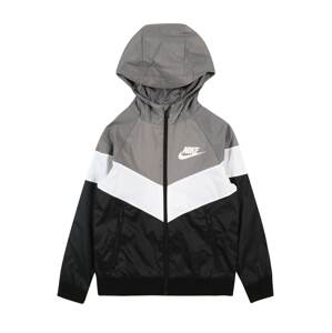 Nike Sportswear Prechodná bunda  sivá / biela / kobaltovomodrá