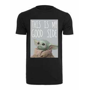 Mister Tee Tričko 'Baby Yoda Good Side'  zmiešané farby / čierna