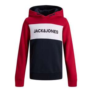 Jack & Jones Junior Mikina  námornícka modrá / červená / biela