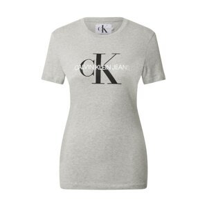 Calvin Klein Jeans Tričko  svetlosivá / čierna / biela