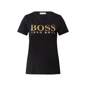 BOSS Casual Tričko  čierna / zlatá